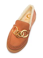 Jane Sherpa-Trimmed Leather Loafers