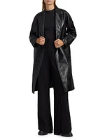 Faux Croc Leather Coat