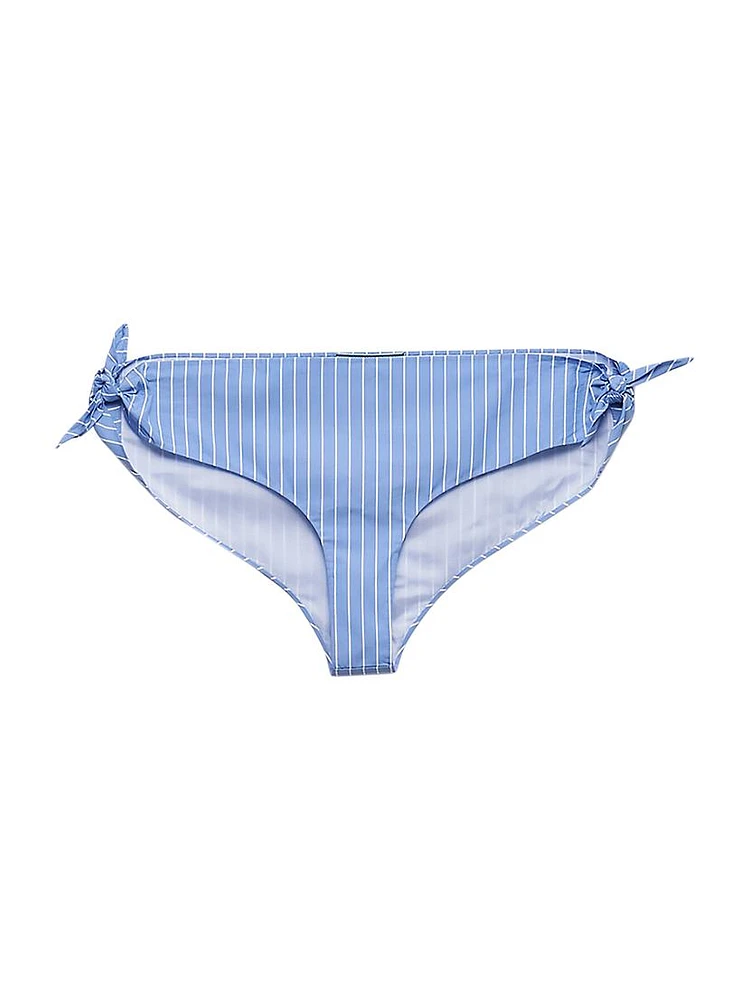 Striped Poplin Bikini Bottom