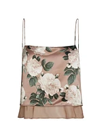 Malaga Floral Satin Cropped Camisole