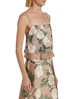 Malaga Floral Satin Cropped Camisole