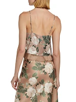 Malaga Floral Satin Cropped Camisole