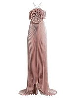 Pleated Shimmer Gown