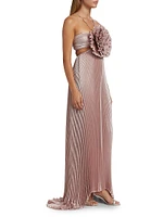 Pleated Shimmer Gown