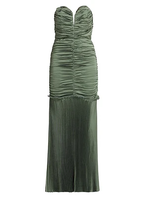 Parlour Pleated Strapless Gown