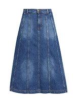 Bertille Cotton Denim Midi-Skirt