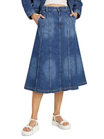 Bertille Cotton Denim Midi-Skirt