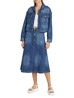 Bertille Cotton Denim Midi-Skirt