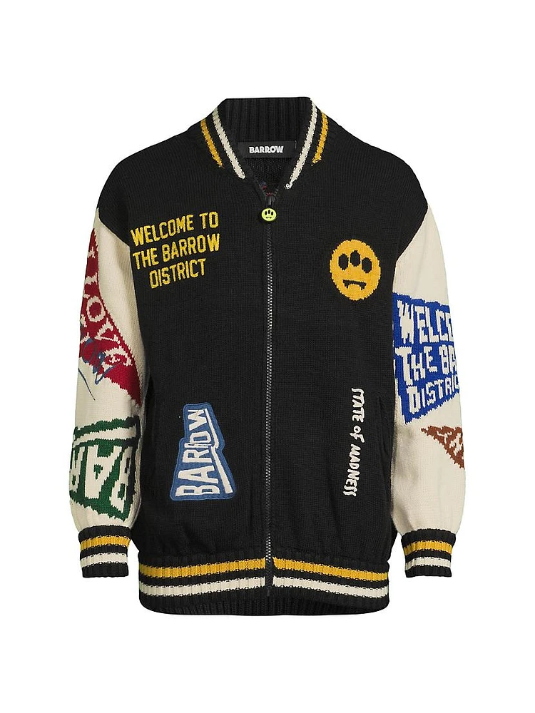 Knitted Collegiate Varsity Jacket