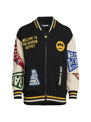 Knitted Collegiate Varsity Jacket