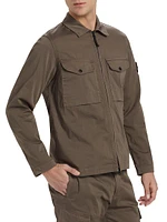 Stretch-Cotton Zip-Front Overshirt