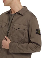 Stretch-Cotton Zip-Front Overshirt