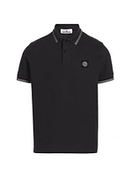 Cotton-Blend Patch Polo Shirt