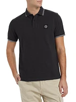 Cotton-Blend Patch Polo Shirt