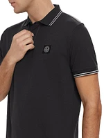 Cotton-Blend Patch Polo Shirt