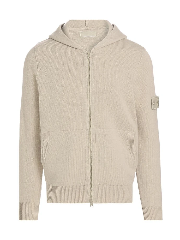 Wool Zip-Front Hoodie