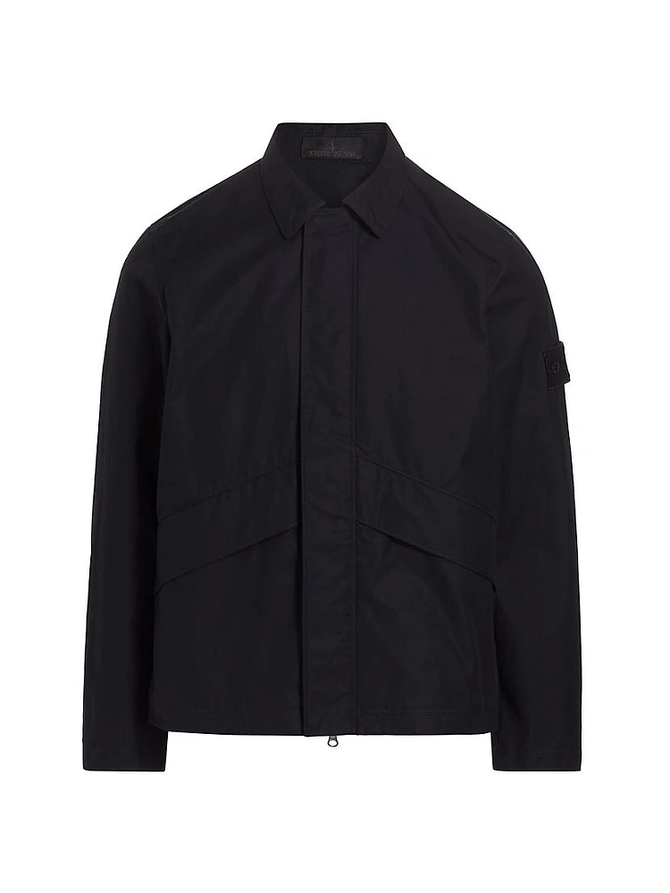 Cotton Zip-Front Overshirt