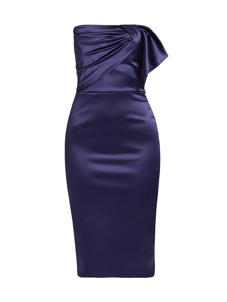 Desta Satin Strapless Midi-Dress