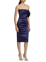 Desta Satin Strapless Midi-Dress