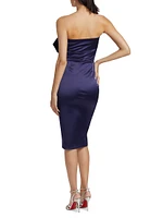 Desta Satin Strapless Midi-Dress