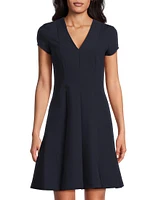 Emma Seamed V-Neck Minidress