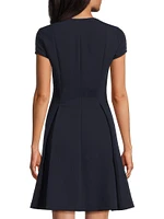 Emma Seamed V-Neck Minidress