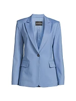 Cotton Couture Single-Button Blazer