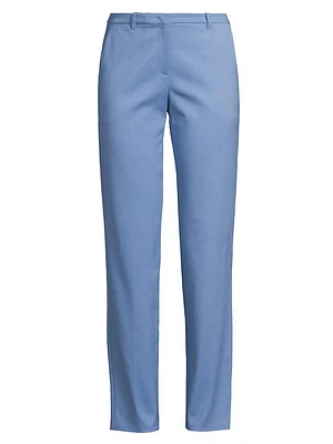 Cotton-Blend Straight-Leg Trousers