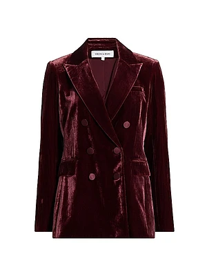 Ellette Velvet Double-Breasted Dickey Jacket