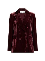 Ellette Velvet Double-Breasted Dickey Jacket