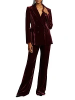 Ellette Velvet Double-Breasted Dickey Jacket