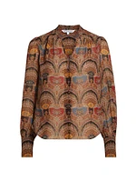 Esmeralda Abstract Silk Blouse