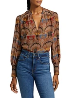 Esmeralda Abstract Silk Blouse