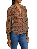Esmeralda Abstract Silk Blouse