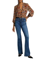 Esmeralda Abstract Silk Blouse