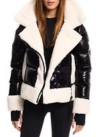 Bianca Sherpa-Trimmed Down Puffer Jacket