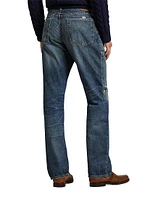 Distressed Straight-Leg Jeans