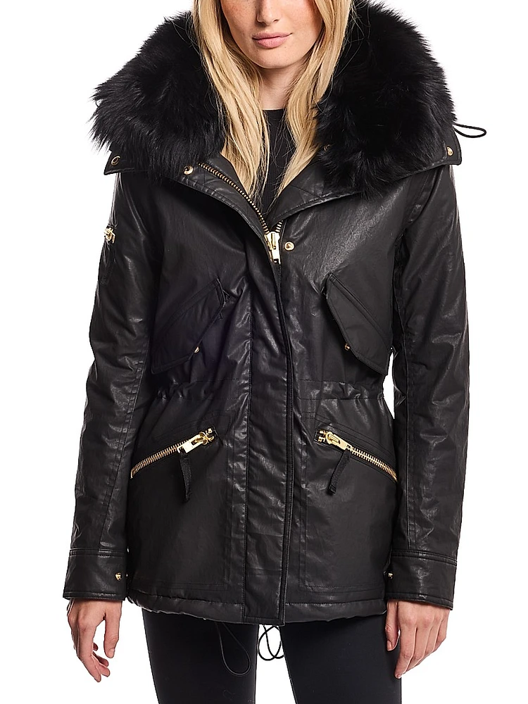 Devon Shearling-Trimmed Coat