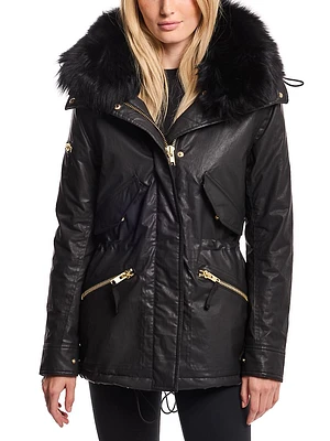 Devon Shearling-Trimmed Coat