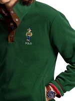 Polo Bear Fleece Snap-Button Sweatshirt