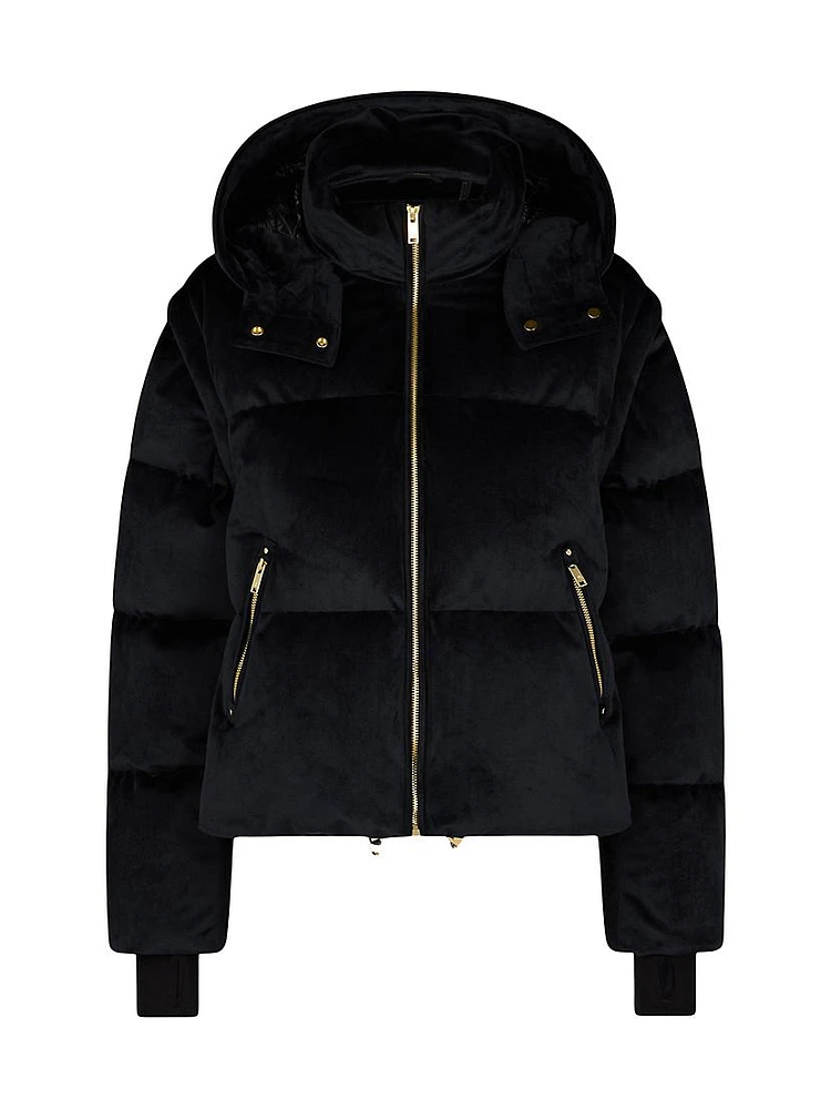 Misti Gold Velour Down Puffer Jacket