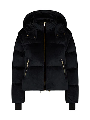 Misti Gold Velour Down Puffer Jacket
