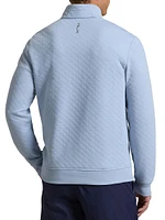 Quilted Double-Knit Quarter-Zip Sweater