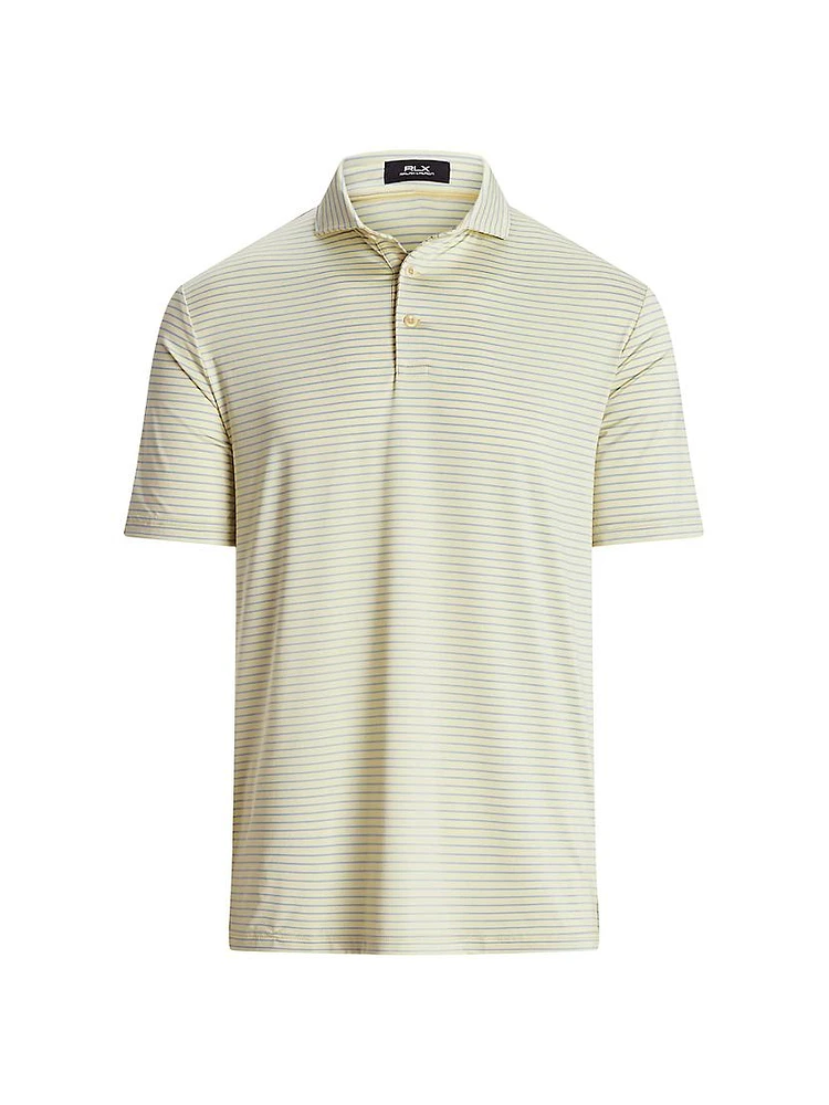 Striped Jersey Knit Polo Shirt