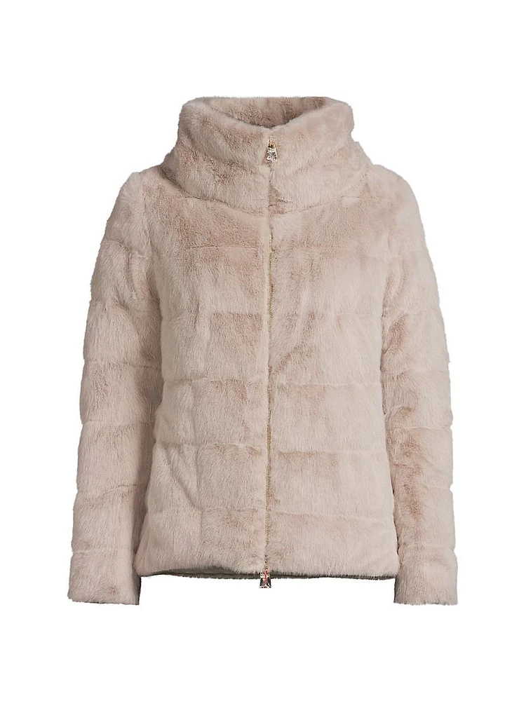 Faux-Fur Down Puffer Jacket