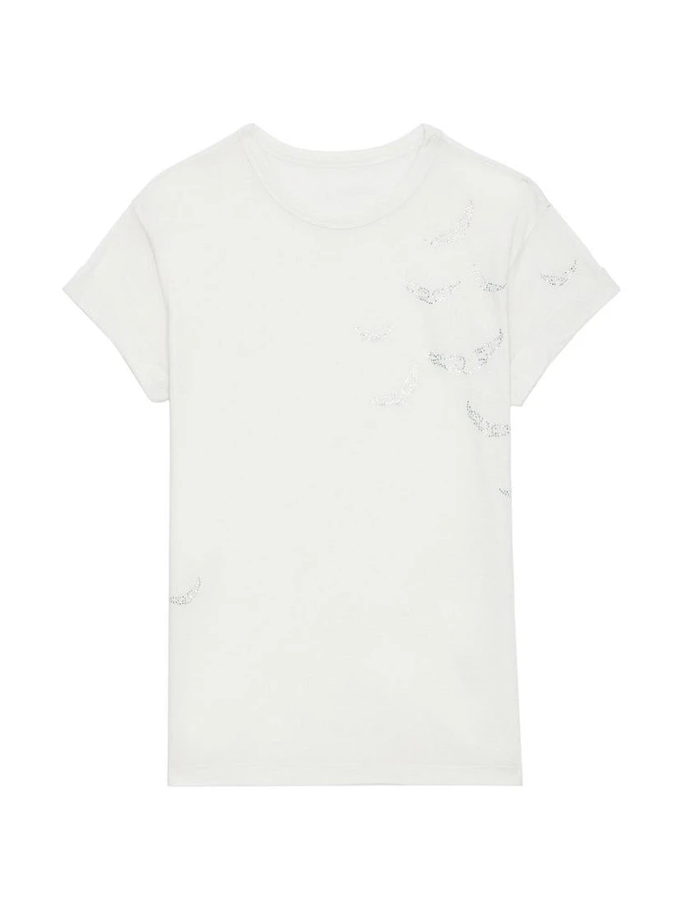 Anya Wings Crystal-Embellished T-Shirt