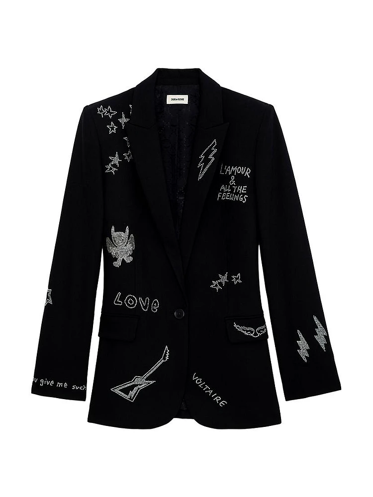 Valse Crystal-Embellished Blazer