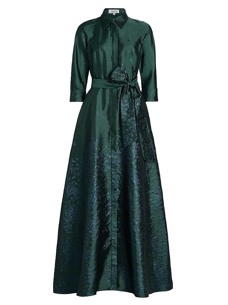 Jacquard Taffeta Shirt Gown