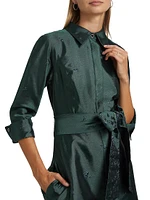 Jacquard Taffeta Shirt Gown