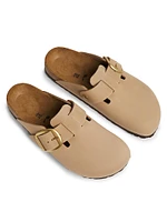 Boston Big Buckle Leather Slides